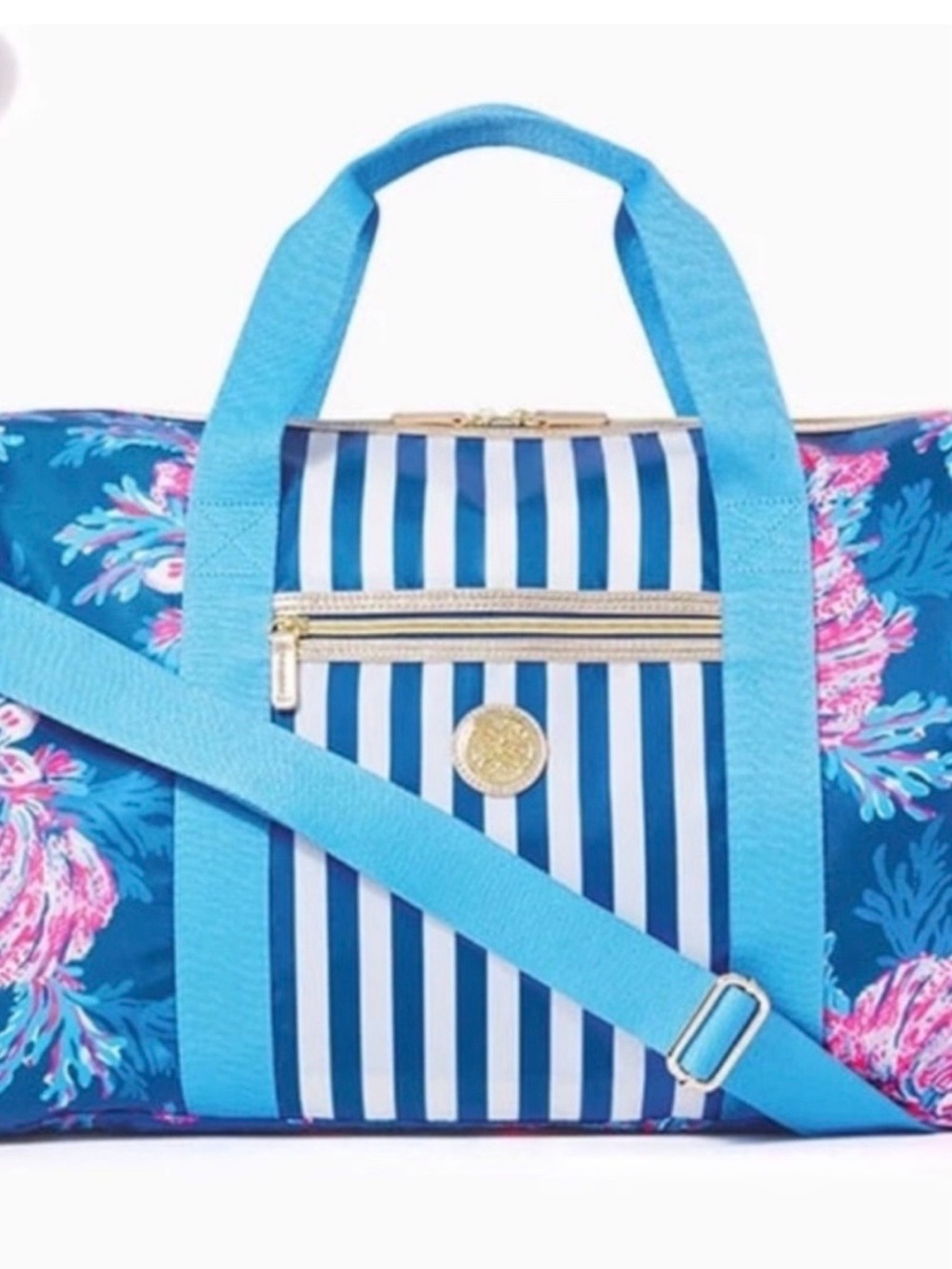 Lilly Pulitzer Striped & Floral Print Travel Duffel